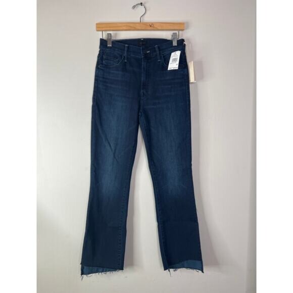 NWT Mother Insider Crop Step Fray Raw Cut Jeans Night Tripper Size: 27 - Picture 2 of 9